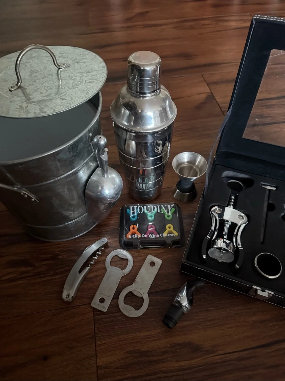 Stainless Steel Barware Set with Wine Accessories